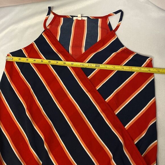 Maurice’s Women’s Faux Wrap Diagonal Stripe Sleeveless Top - Picture 6 of 6